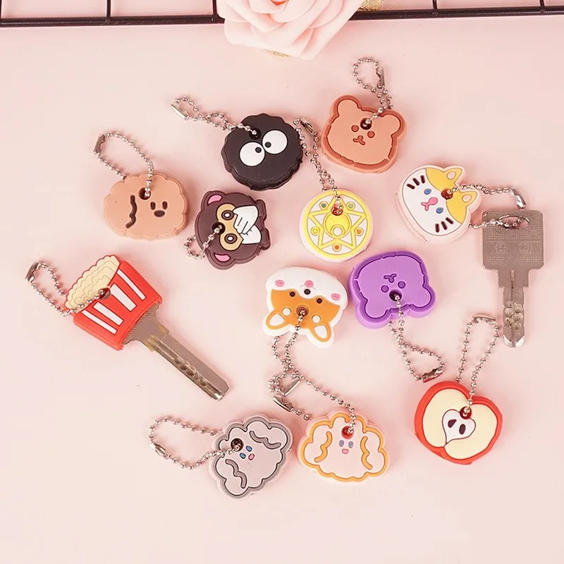 New Product Cartoon Silicone Protective Keychain Case Cover for Key Control Dust Cartoon Keyrings Holder Organizer Home Supplies