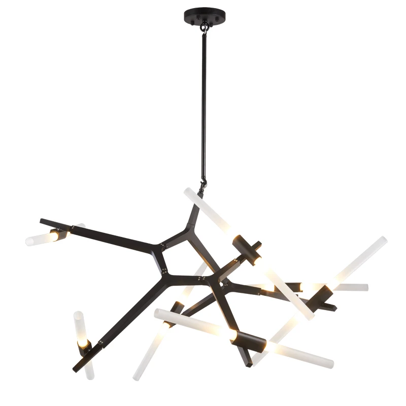 Villa tree branch lamp  Post modern designer Nordic led chandelier tree fork restaurant chandelier villa living room Chandelier image 6