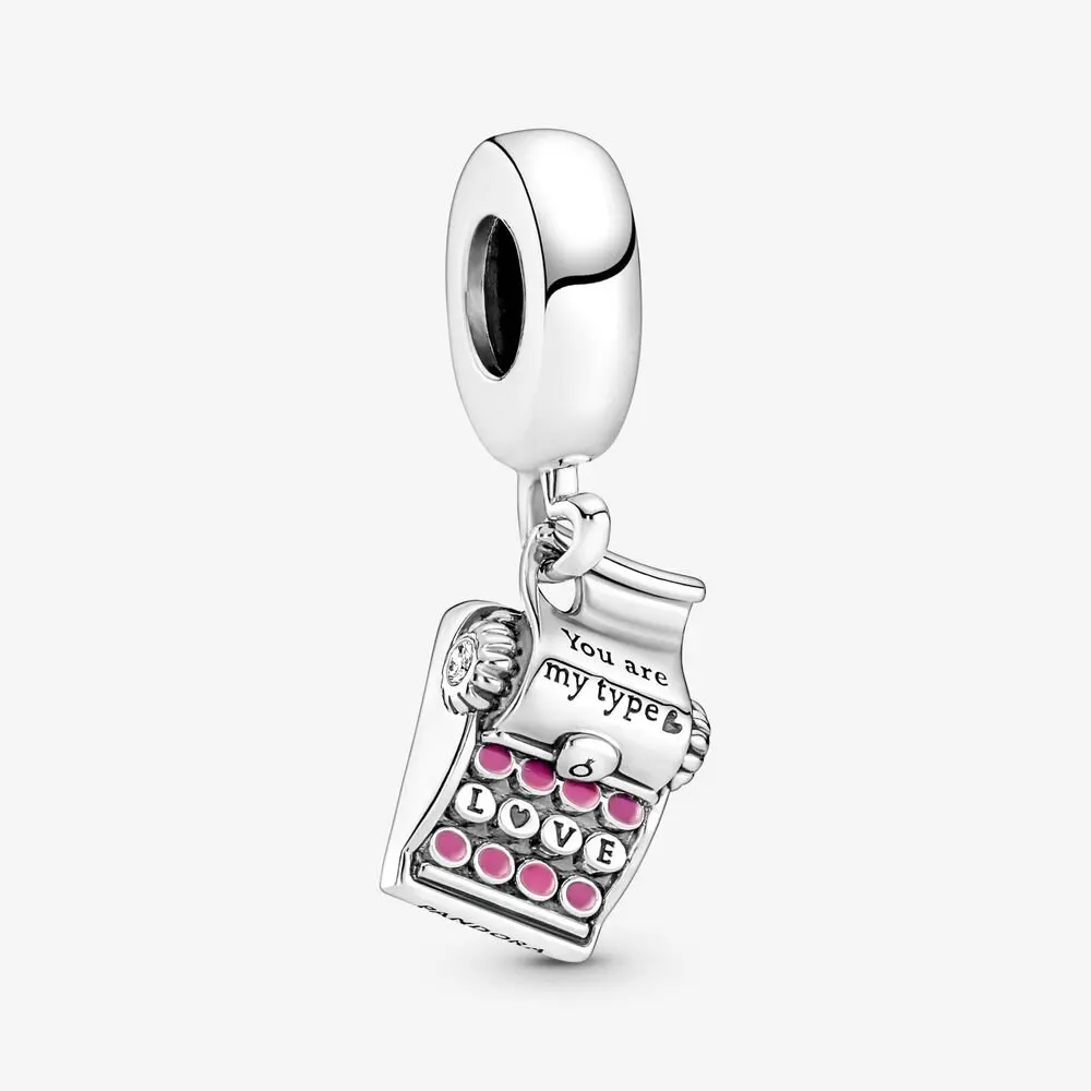 

Typewriter Dangle Charm Fits Pandora Bracelet 925 Sterling Silver Woman DIY Gift Original Beads for Jewelry Making