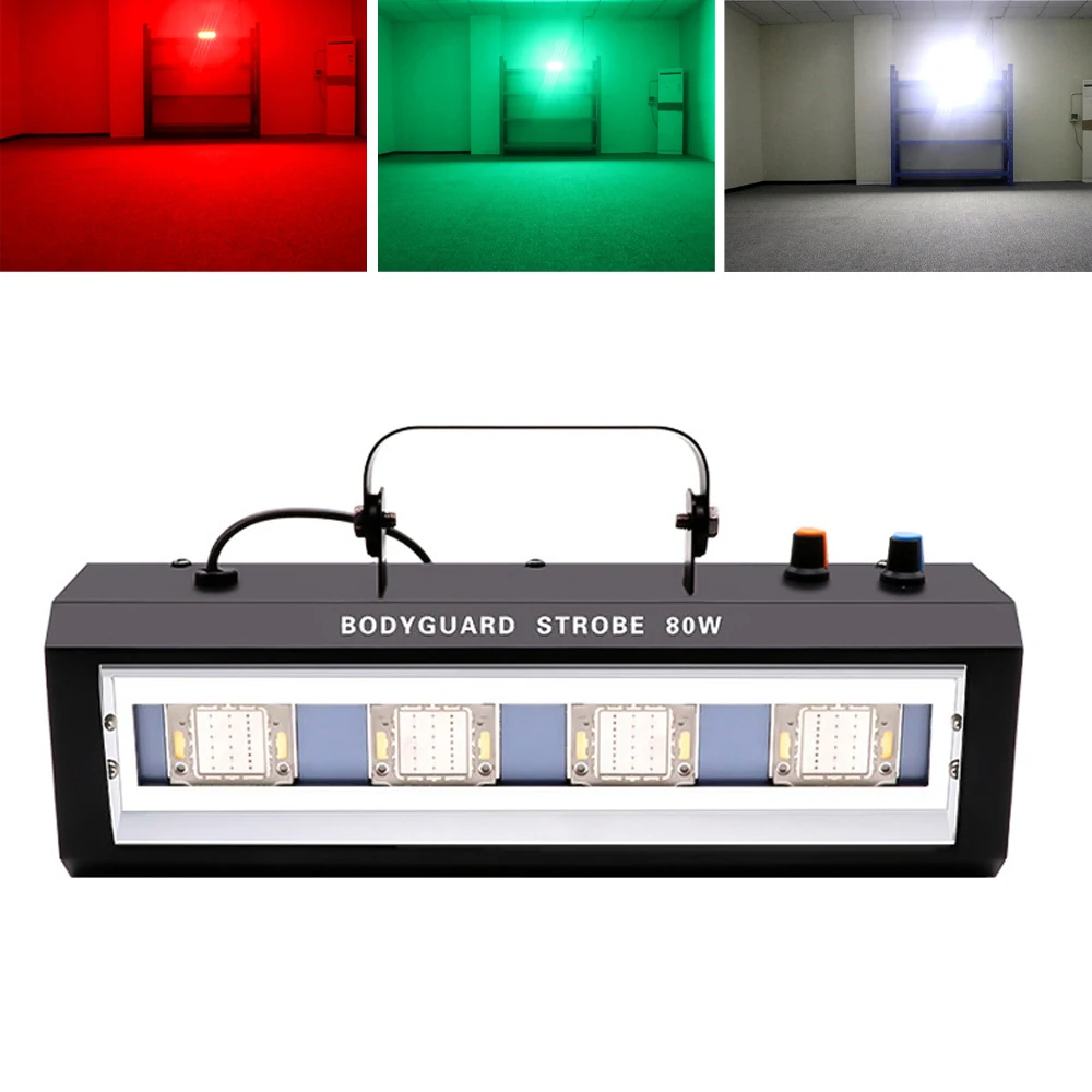 80W RGB 3IN1 LED Strobe Light Dj Disco Stage Effect Stroboscope Party Holiday Wedding Club Flash Light Christmas KTV Show Light