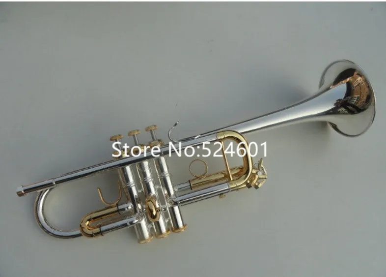 Professional Trumpet  C Tone C180SML-239 Silver  Brass Key Top Musical instrument with case Mouthpiece Free Shipping