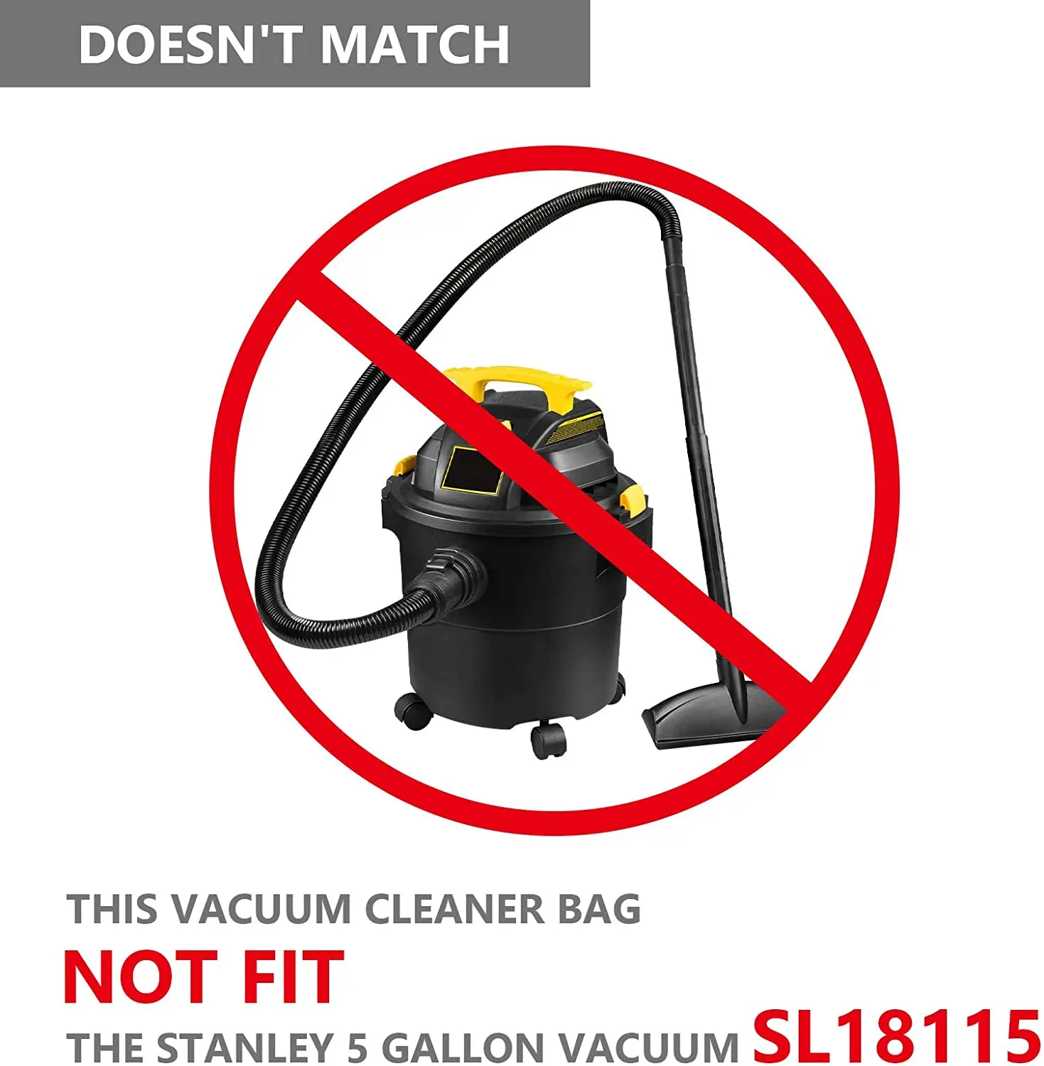 กรองทิ้งกระเป๋าเข้ากันได้กับ Stanley 4-5แกลลอนเครื่องดูดฝุ่นเปียก/แห้ง,#25-1230 ,10แพ็ค
