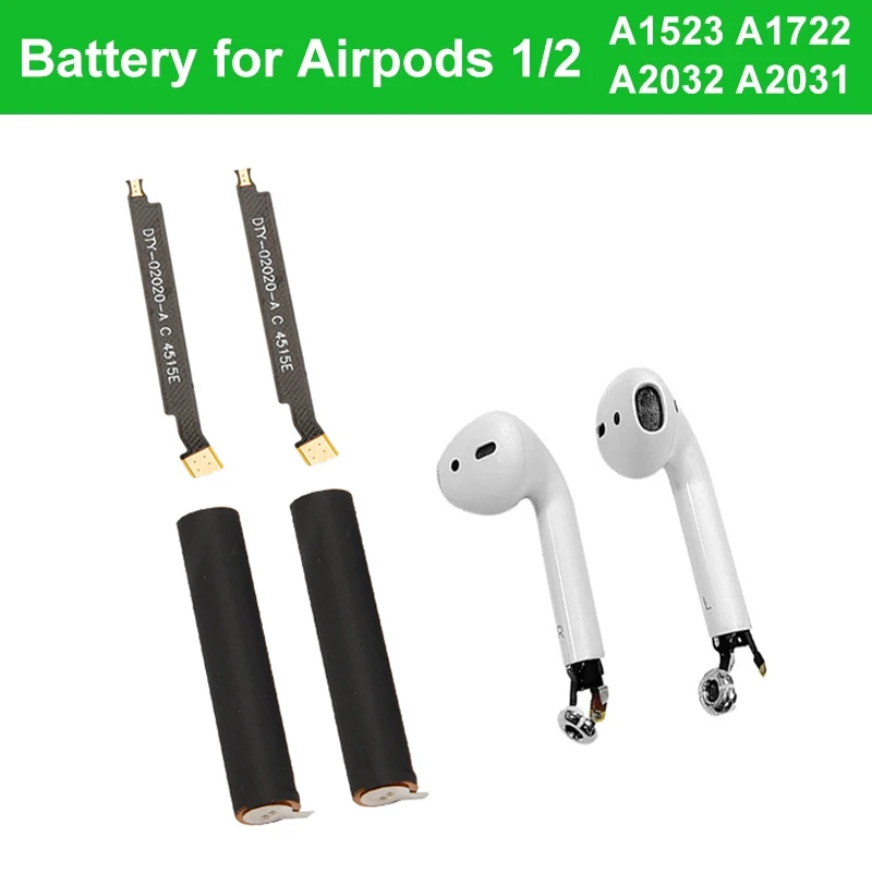 For Airpods Battery for 2nd A1604 A1523 A1722 A2032 A2031 Airpods 1 Air Pods 2 25 mAh Replacement Battery For Airpods Earphone