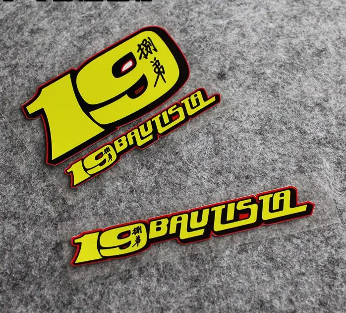 Motosport-pegatinas para casco de motocicleta, calcomanías reflectantes, de Alvaro, Bautista, de carreras, N ° 19