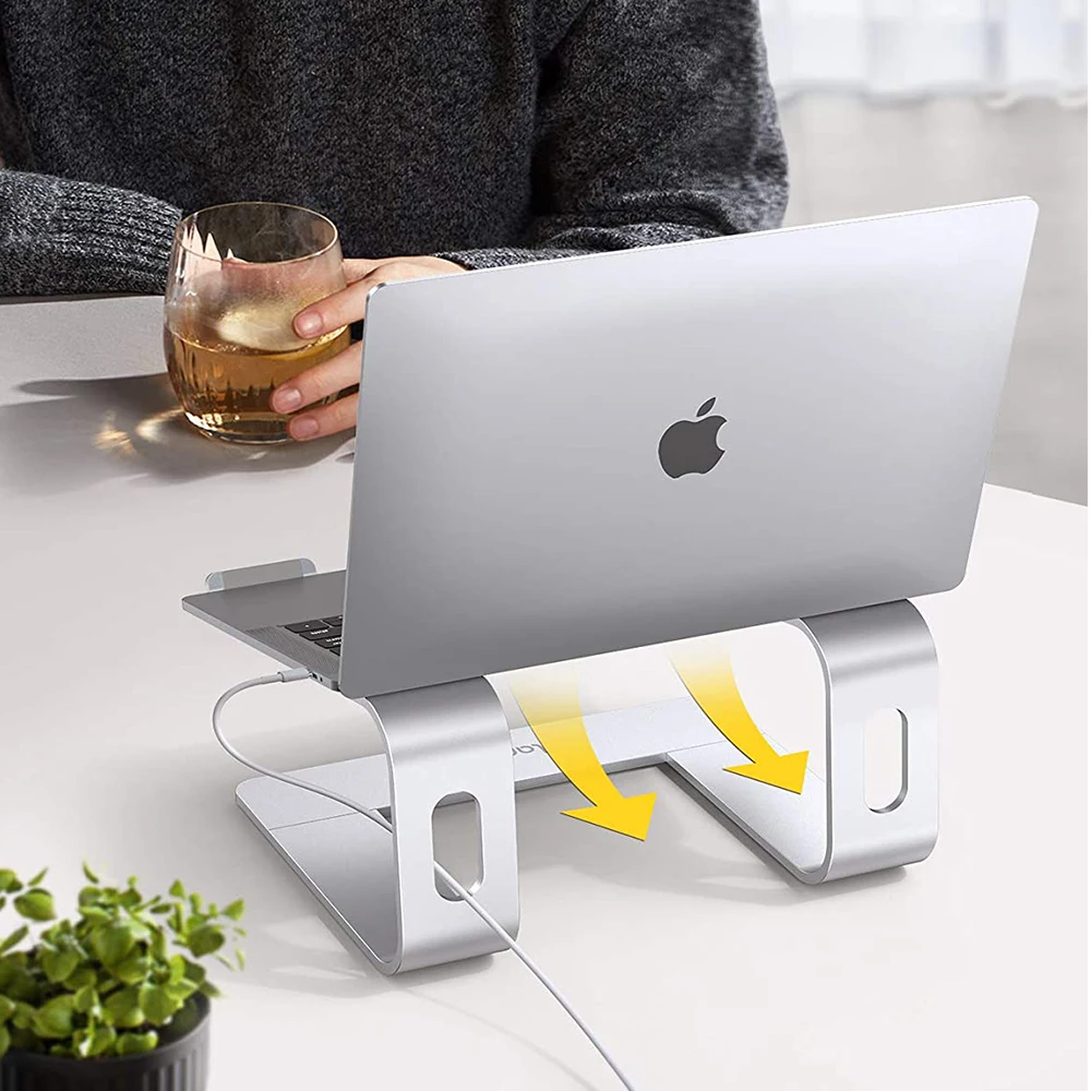 Laptop Stand Ergonomic Aluminum Alloy Computer Stand Detachable Laptop Riser Notebook Holder Stand Compatible For MacBook Air 13