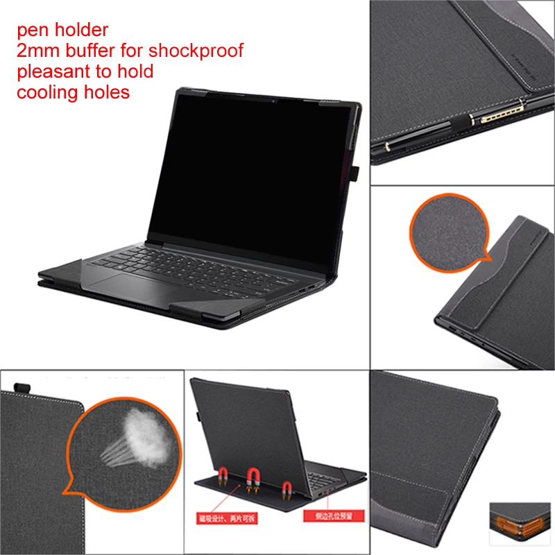 Imagem -04 - Laptop Sleeve Destacável para Notebook Capa Bolsa Pele Protetora Case para Msi Summit E14 Flip Evo A12mt Moderno 14-c12m Presente