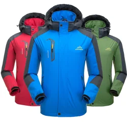 Chaqueta de traje de esquí para hombre, chaqueta de snowboard térmica, chaqueta deportiva transpirable de talla grande para acampar y nevar, envío gratis