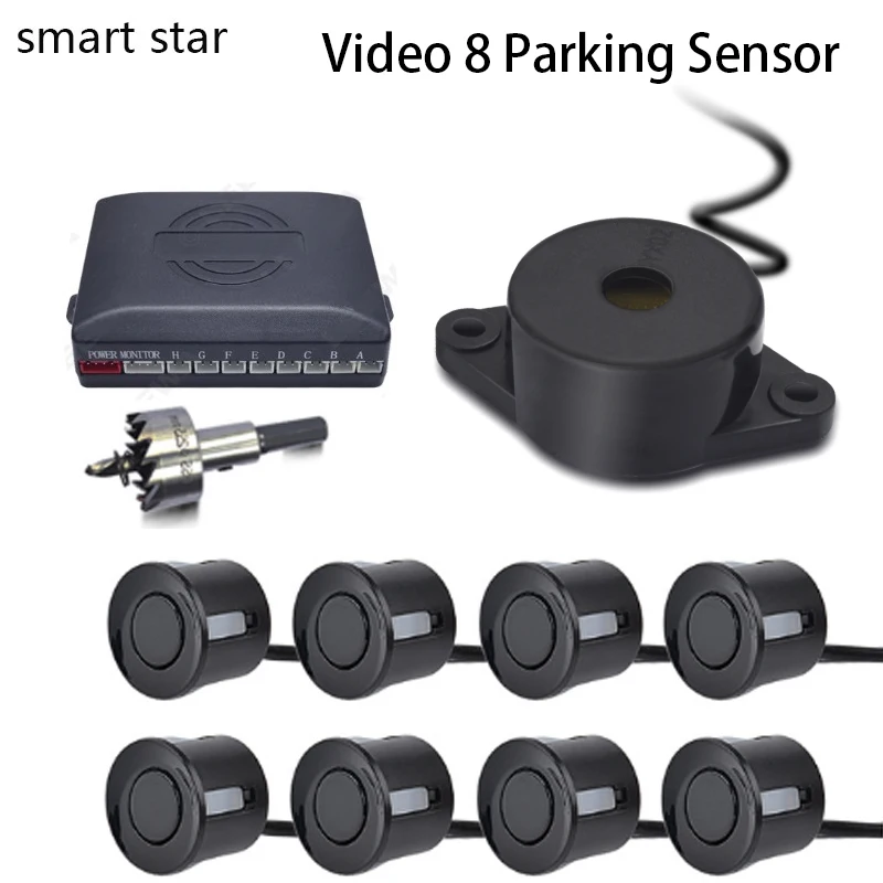 Car Video 8Parking Sensor auto Reverse Backup Radar car backing monitor display scree Assistance and Step-up Alarm Show Distance