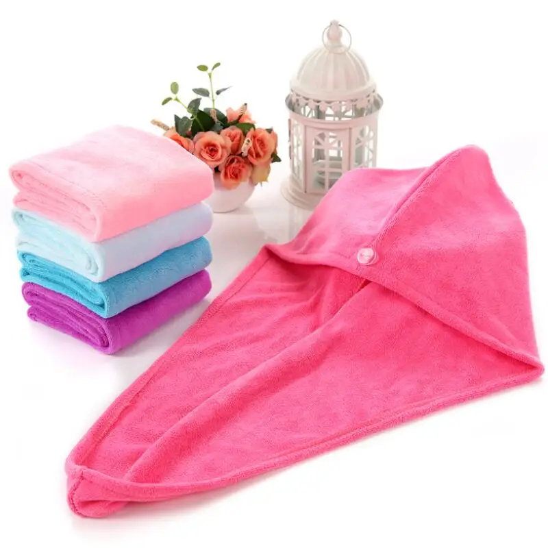 70g Microfiber Hair Drying Towel Wrap Turban Head Hat Bun Cap Shower Dry Microfiber Bath Tower 10 Colors LX2848