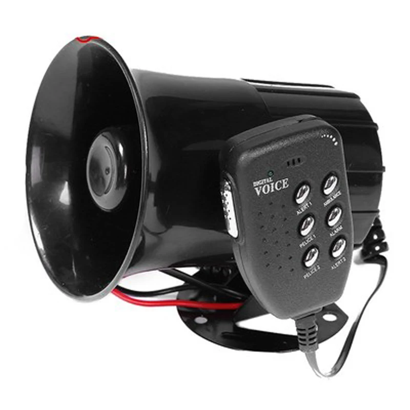 6 Sound 100W Tone Loud Horn Motorcycle Auto Car Vehicle Truck Speaker Warning Alarm Siren Police Fire Ambulance Horn Loudspeaker