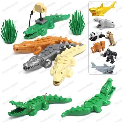 Animal Building Block Baby Crocodile Assembly Replacement Parts For Animal World Figures Friend Child Christmas Gifts Model Toys