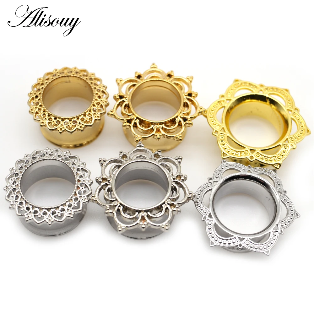 Flower Ear Plugs Tunnel Expanders Stretcher Set