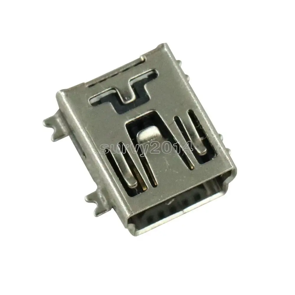 10PCS NEW Mini USB SMD 5 Pin Female Mini B Socket Connector Plug