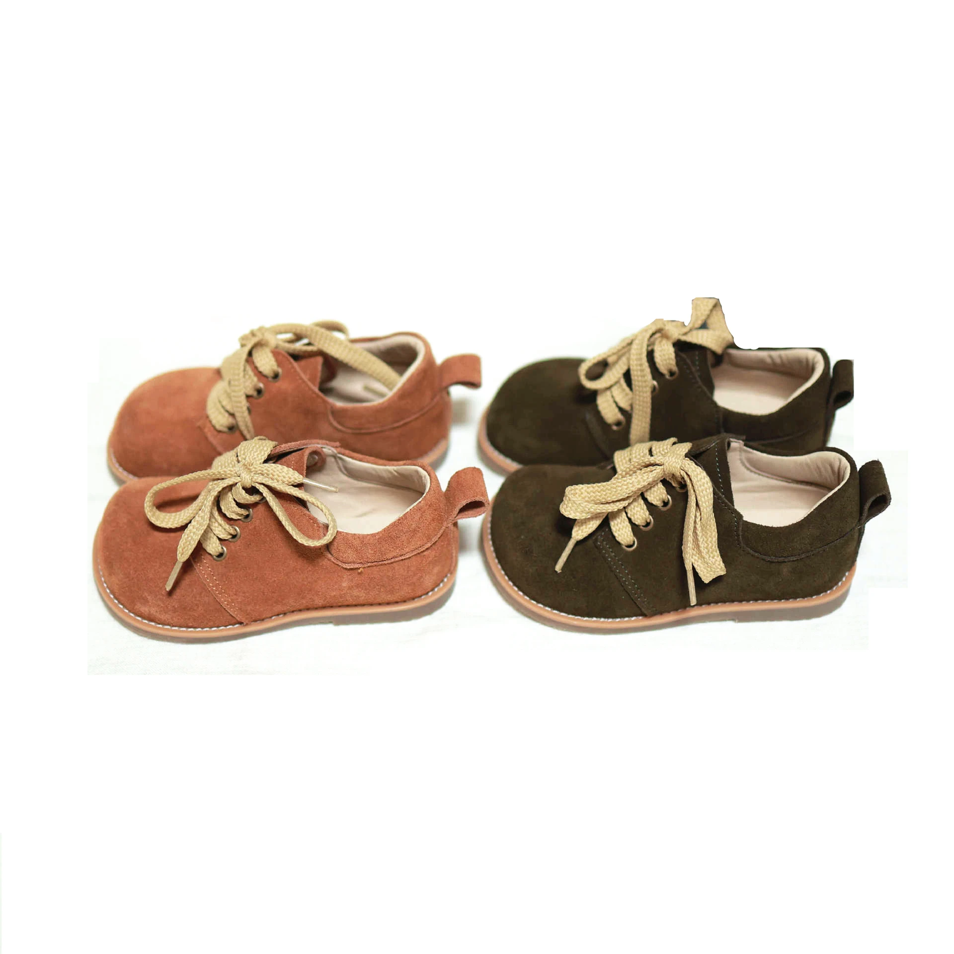 Genuine Leather Boy\'s Casual Shoes Top Quality Cowhide Children\'s School Shoes Suede Leather Non-slip Kids Flat Shoes 6T 7T