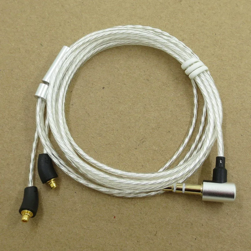 Сменный металлический кабель для Shure с 3 кнопками, посеребренный медный провод, улучшенный Hi-Fi кабель для наушников mmcx для iphone, Samsung se846