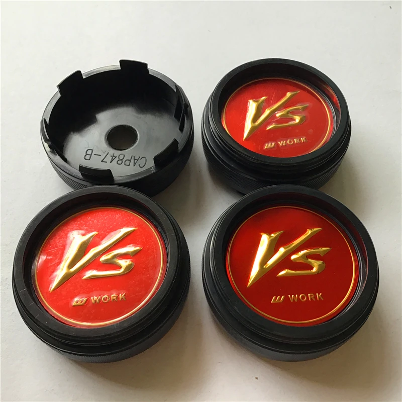 4pcs 60mm For VS W WORK Weds Sport Wheel Center Hub Caps Car Styling Cover 45mm Emblem Badge Logo Auto Rims Cover Accessories
