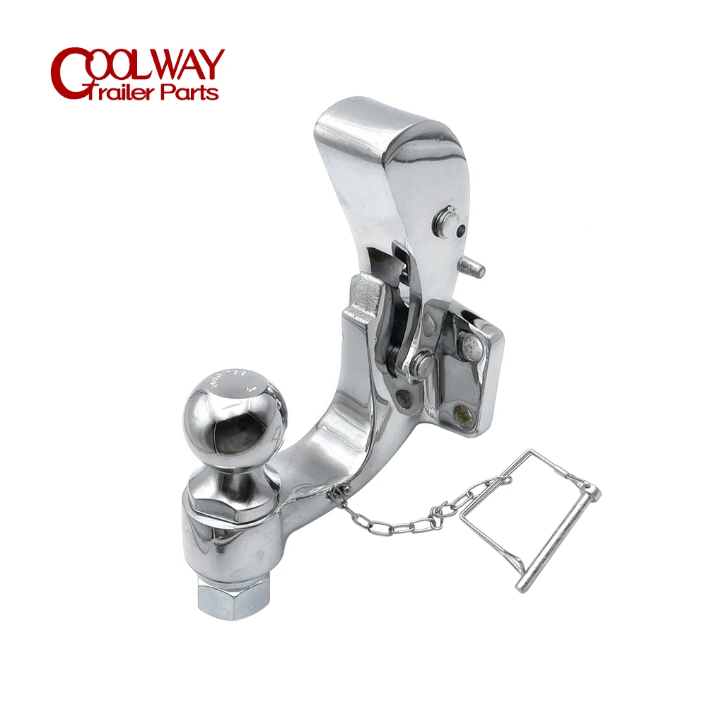 Pintle Hook Chrome Hitch With 50mm/2 Inch Ball Towing Heavy Duty 5 TON Car Towbar RV Parts Camper Caravan Motorhome Accessories