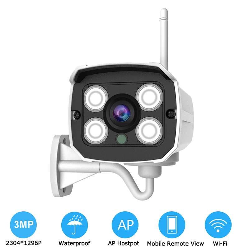 SriHome SH024 HD 3MP Wireless IP Camera AP Hotspot Outdoor Waterproof Bullet Wifi Camera Motion Detection Surveillance Cam