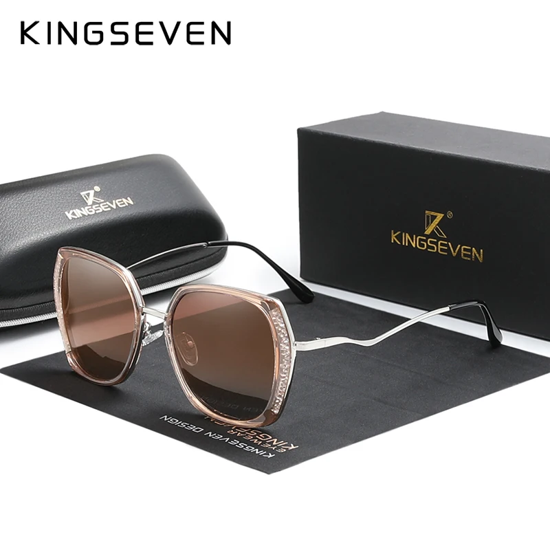 

Женские солнцезащитные очки KINGSEVEN, черные солнцезащитные очки с градиентными поляризованными линзами в форме бабочки, лето 2019