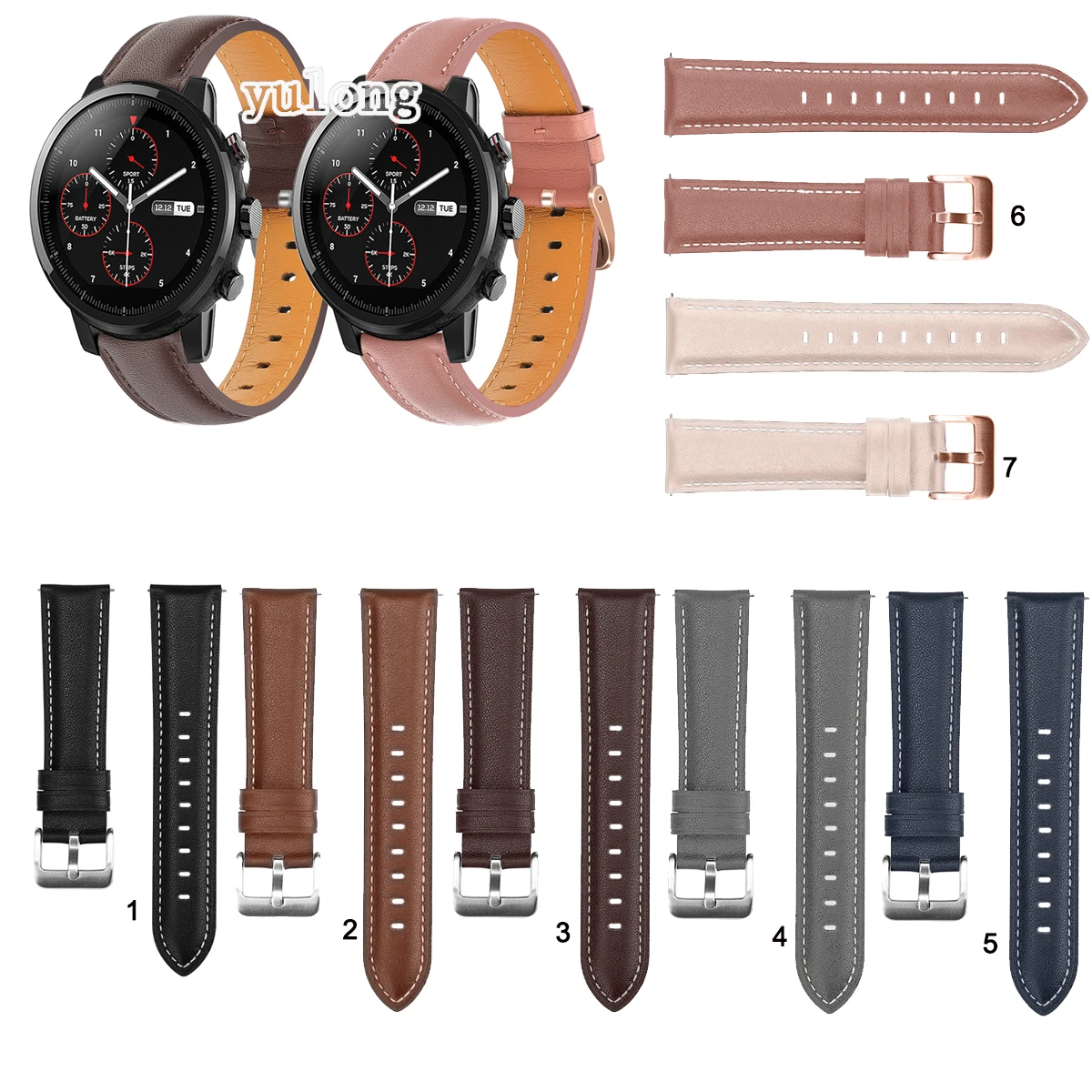 22Mm Dây Da Dây Đeo Cho Huami Amazfit Stratos 2 2 S 3 Tốc Độ GTR2 Đồng Hồ Thông Minh Đeo Tay Thay Thế ban Nhạc Cho GTR 47Mm