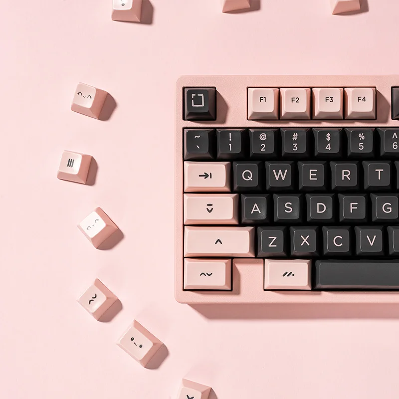 1 Set MeetKey Bliss Keycaps ABS SA Profile Keycap SP Clone Black Pink Key Caps For MX Switch Mechanical Keyboard