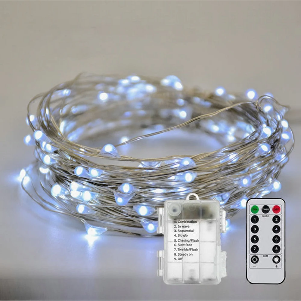 Remote Control LED Fairy Lights Battery Operated Waterproof String Lights Outdoor For Wedding Christmas Party Decoration