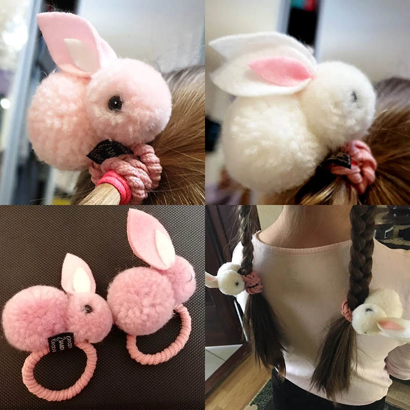 Cute rabbit hair ring Headband female rubber band elastic hair bands girl Korean headwear children hair Accessories ornaments