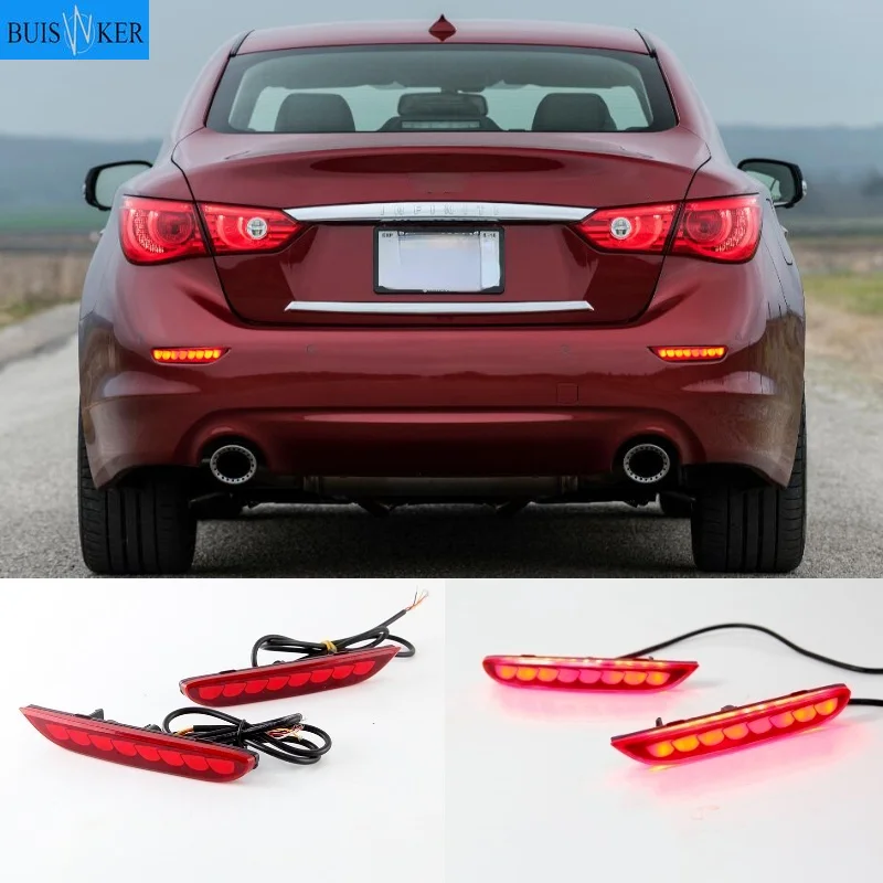 

2-in-1 Functions LED Reflector Lamp Rear Fog Lamp Bumper Light Brake Light For Infiniti Q50 2014 - 2018