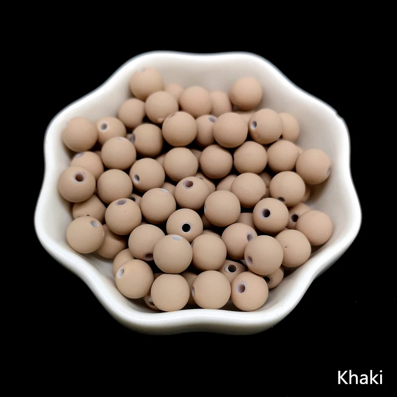 50pcs 8mm Rubber Beads Charm Neon Round Loose Spacer Acrylic for Jewelry Making DIY