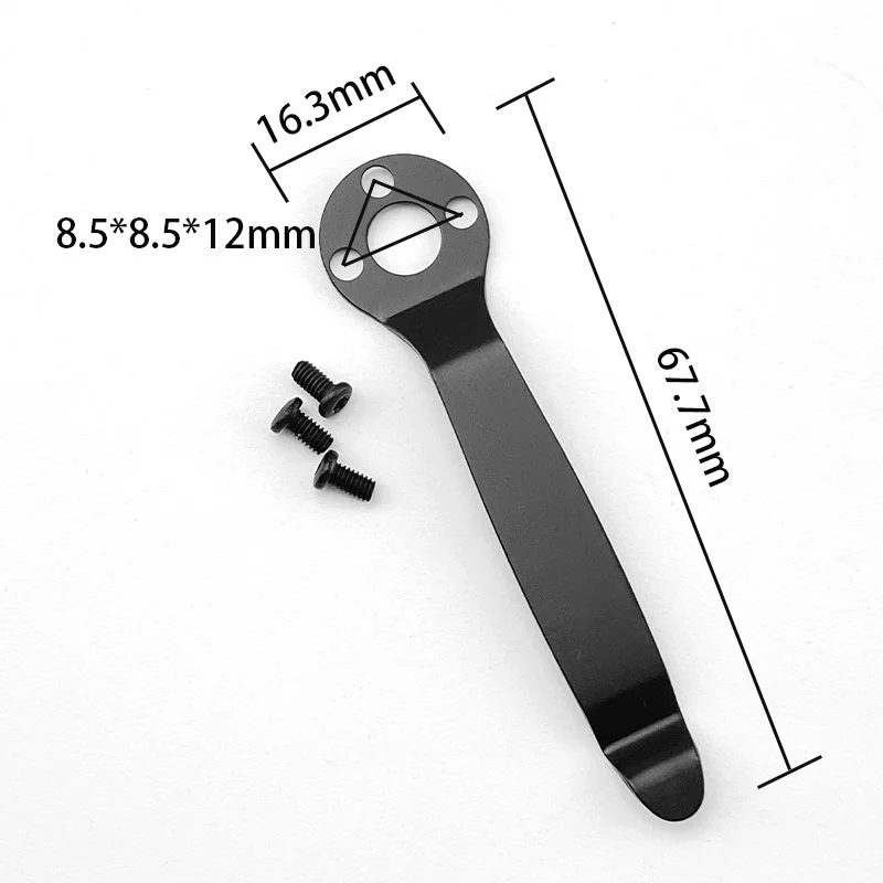 1 PC Stainless Steel Pocket Knife Back Clip Waist Clamp DIY Making Repair Accessories Parts 3 Holes M2.5 Screws Folding EDC Tool