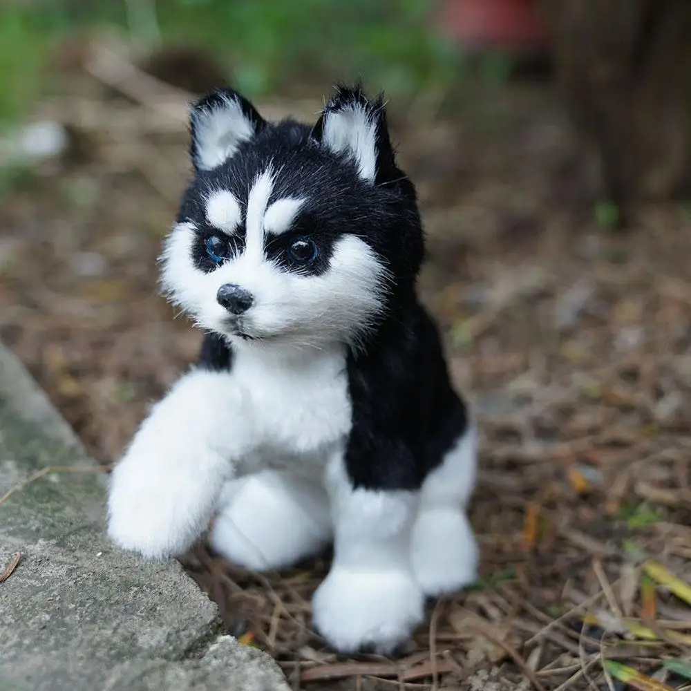 Realistic Husky Dog Simulation Toy Dog Puppy Lifelike Stuffed Companion Toy Pet Dog Handcrafted Drop Shipping Christmas Gift