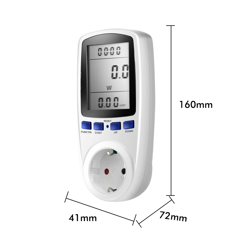 220V AC EU Digital LCD Power Meter Wattmeter Socket Wattage Kwh Energy Meter FR US UK AU BR Measuring Outlet Power Analyzer