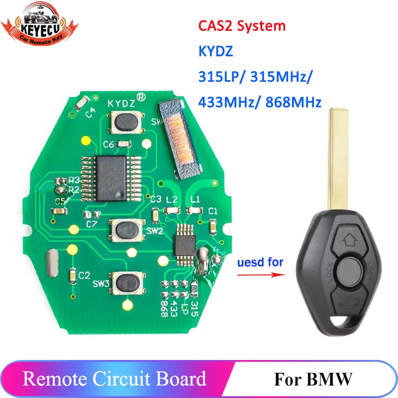 

KEYECU 3 Button KYDZ CAS2 Remote Key Board 315MHz 433MHz 868MHz 315LP ID7944 Chip For BMW 3 5 6 7 Series X3 X5 Z3 Z4 Z8