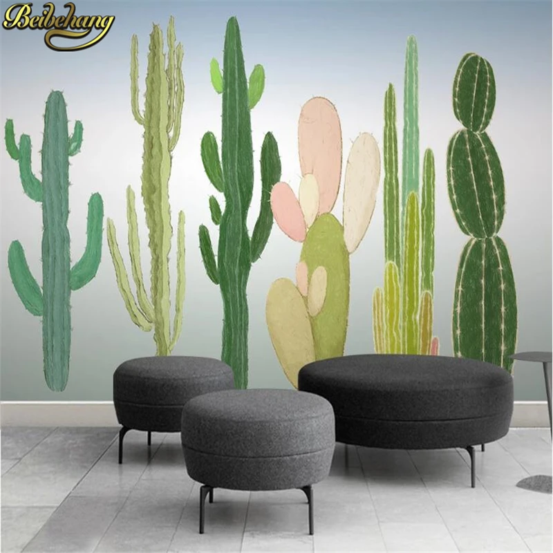 Custom Photo mural Wallpaper Tropical plant cactus  Murals Living Room Bedroom Modern Home Decor Wall Paper For Walls Stickers