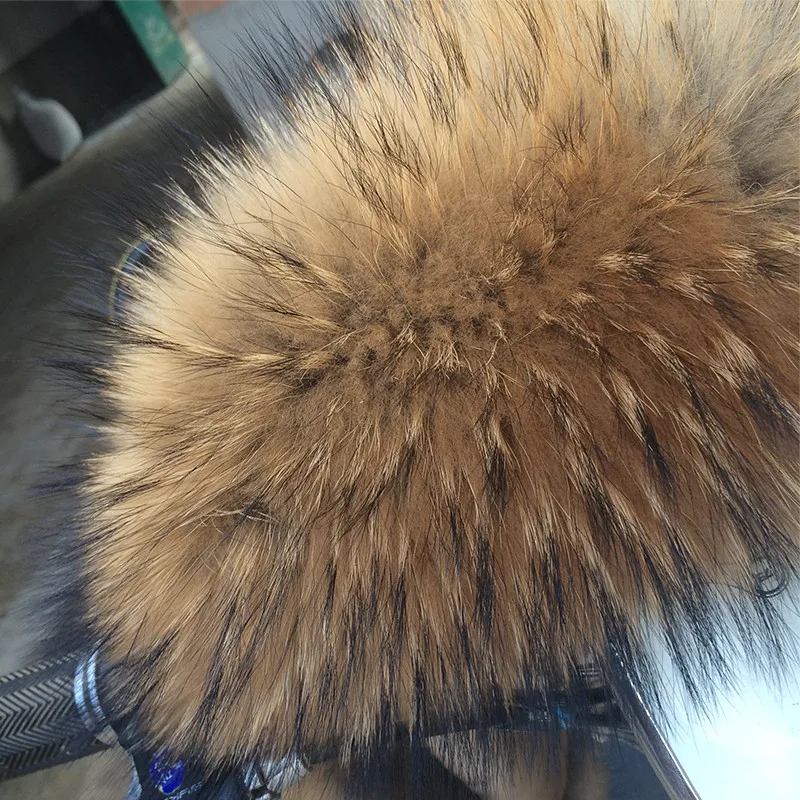 100% natural coat fur collar real raccoon fur women scarf winter coat men neck hat collar long warm real fur scarf