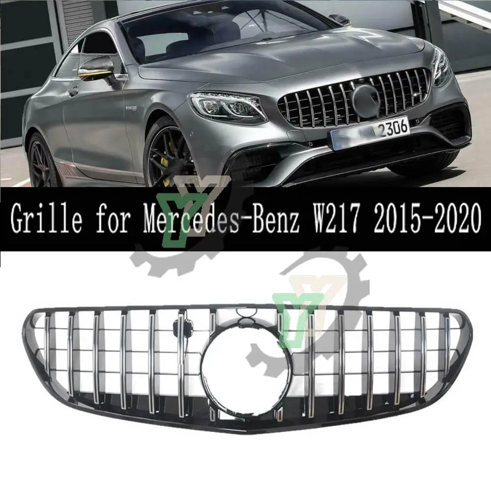 

ABS plastic front bumper GT grille vertical strip mesh for Mercedes-Benz S-Class Coupe W217 2015-2020 S400 S450 S550 S560 Coupe