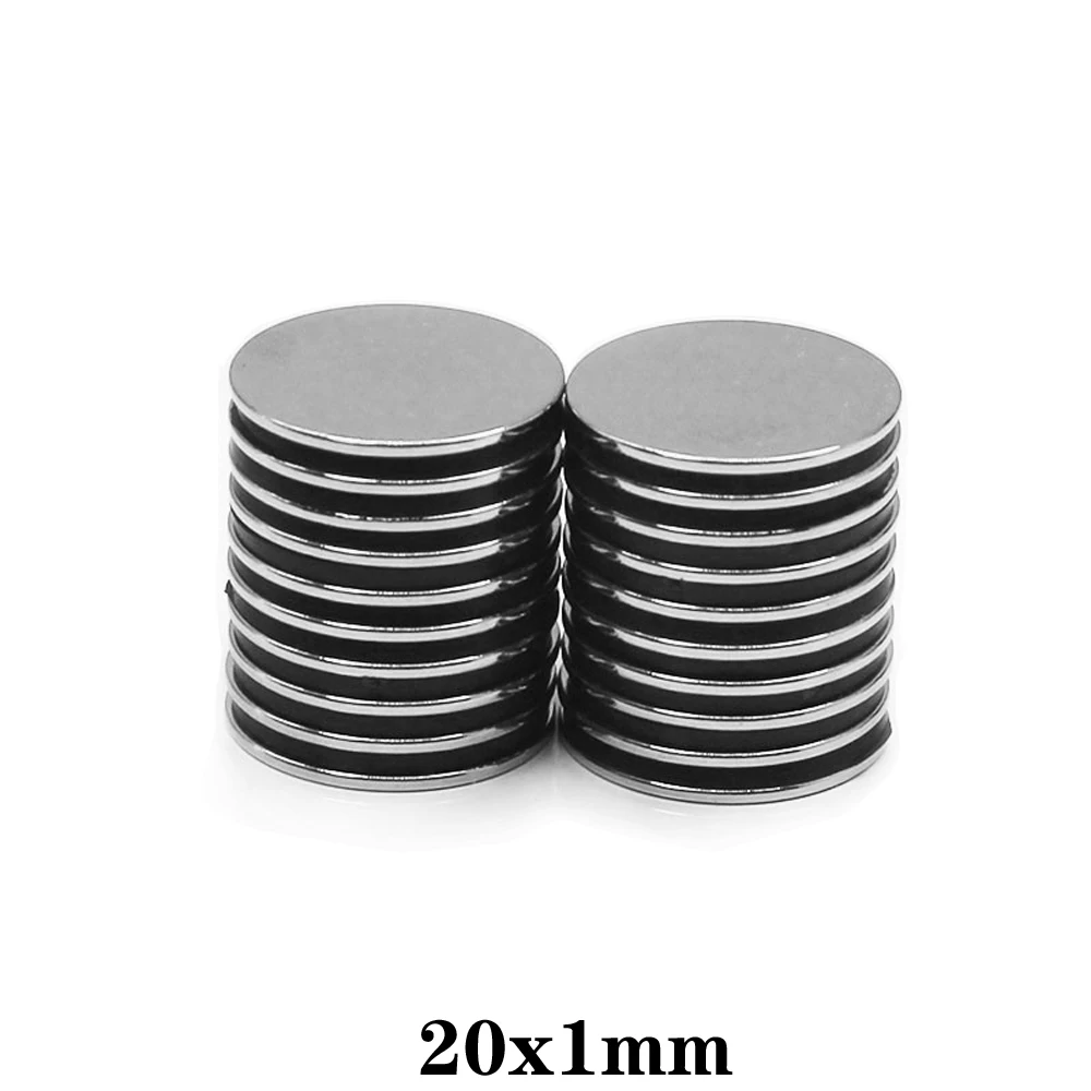 10/20/50/100/150/200pcs 20x1 Rare Earth Magnets 20x1mm Round Magnet 20mmx1mm Fridge Permanent Neodymium Magnet disc 20*1 mm