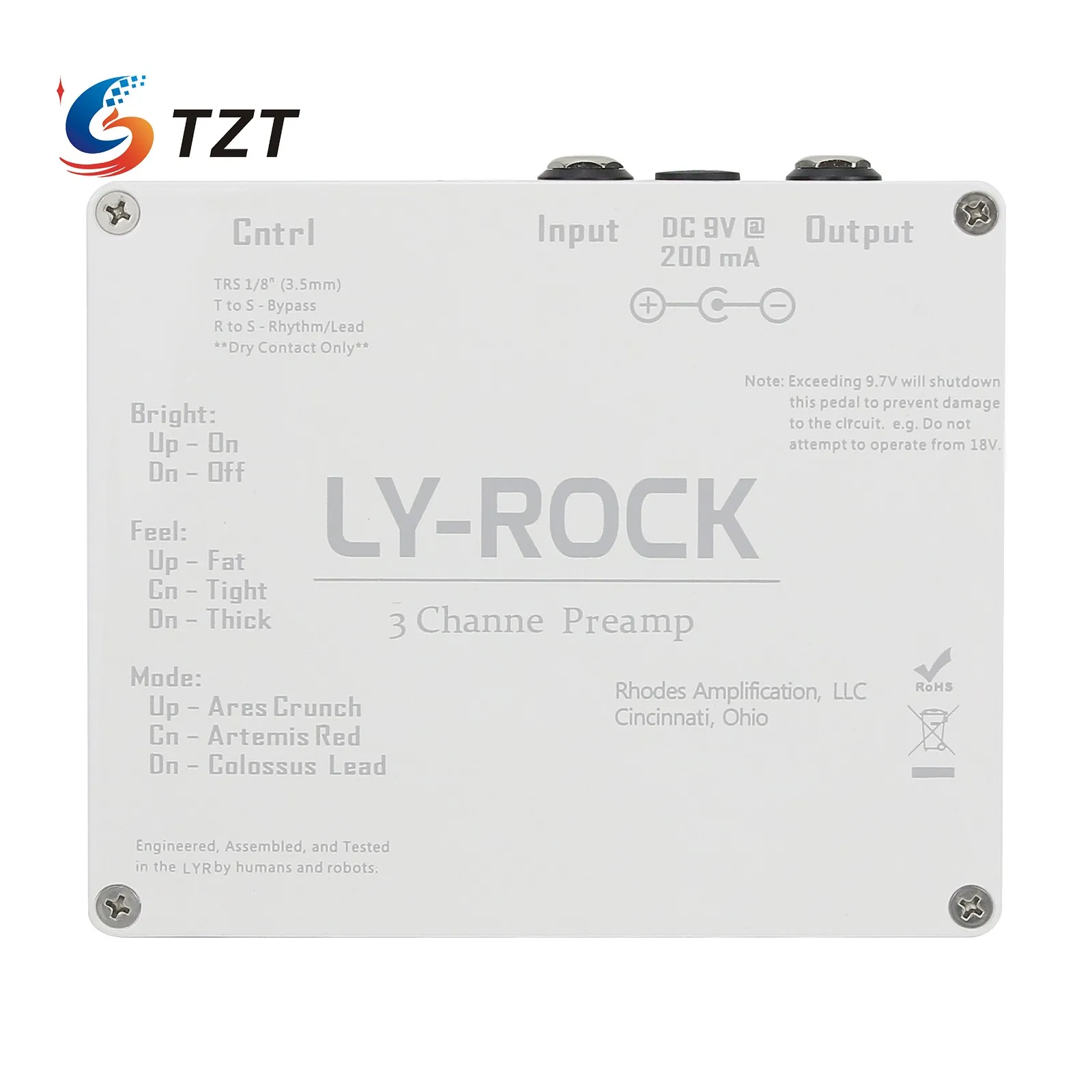 Гитарные аксессуары TZT для KSR Ceres, 3-канальный предусилитель для посадки, предусилитель тона, чистый ритм, отключение