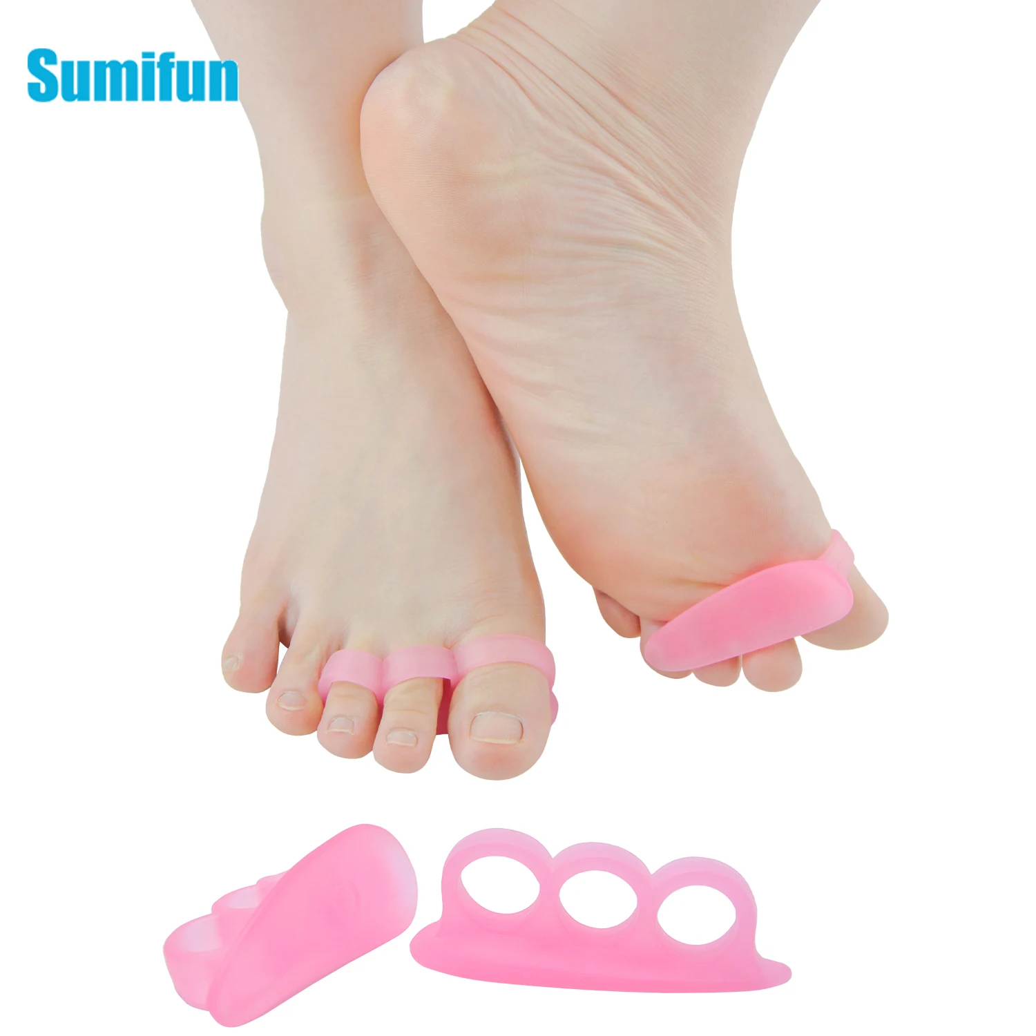 2Pcs Silicone Toe Finger Separator Thumb Spacers Foot Care Supports Tools Bunion Guard Protector Hallux Valgus Corrector Massage