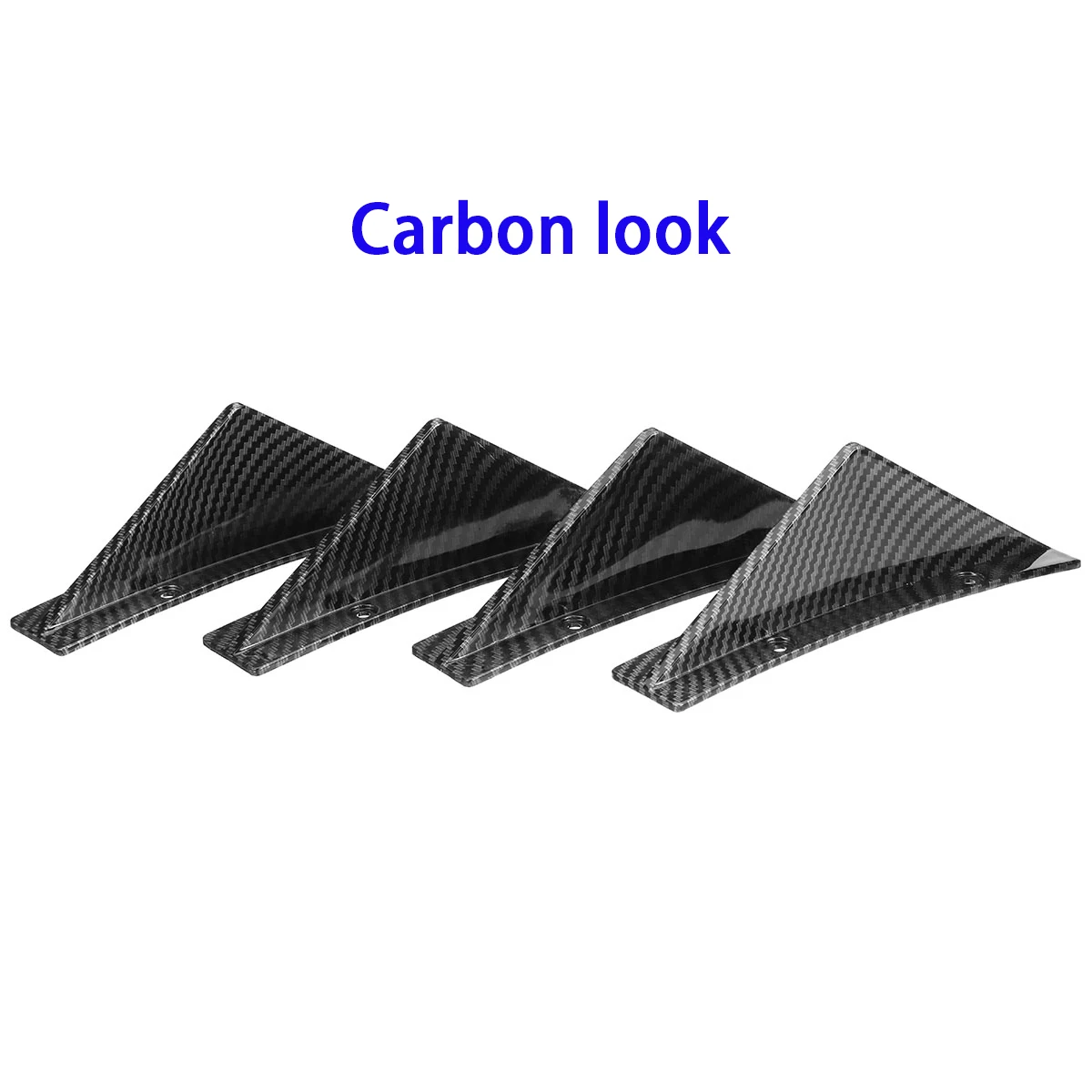 4pcs Car Rear Bumper Lip Diffuser Shark Fins Spoiler For AUDI a4 b8 8k  For Civic Sedan 4Dr 2016-2018 Carbon Fiber Loo