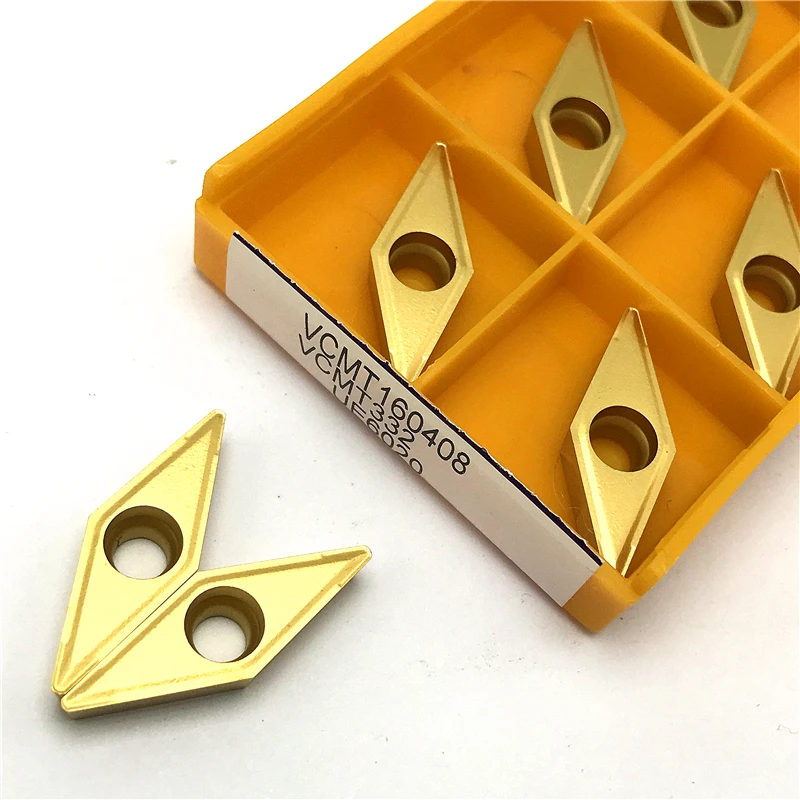 10 قطعة VCMT160404 VCMT160408 VP15TF UE6020 US735 كربيد إدراج الخارجية تحول أداة CNC مخرطة أداة