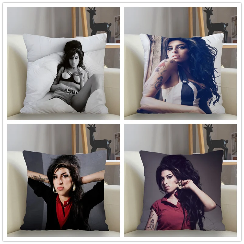 Musife Amy Winehouse Pillowcase Custom Square Pillow Cover Case Zipper Pillowcase 35*35,40*40,45*45cm Drop Shipping