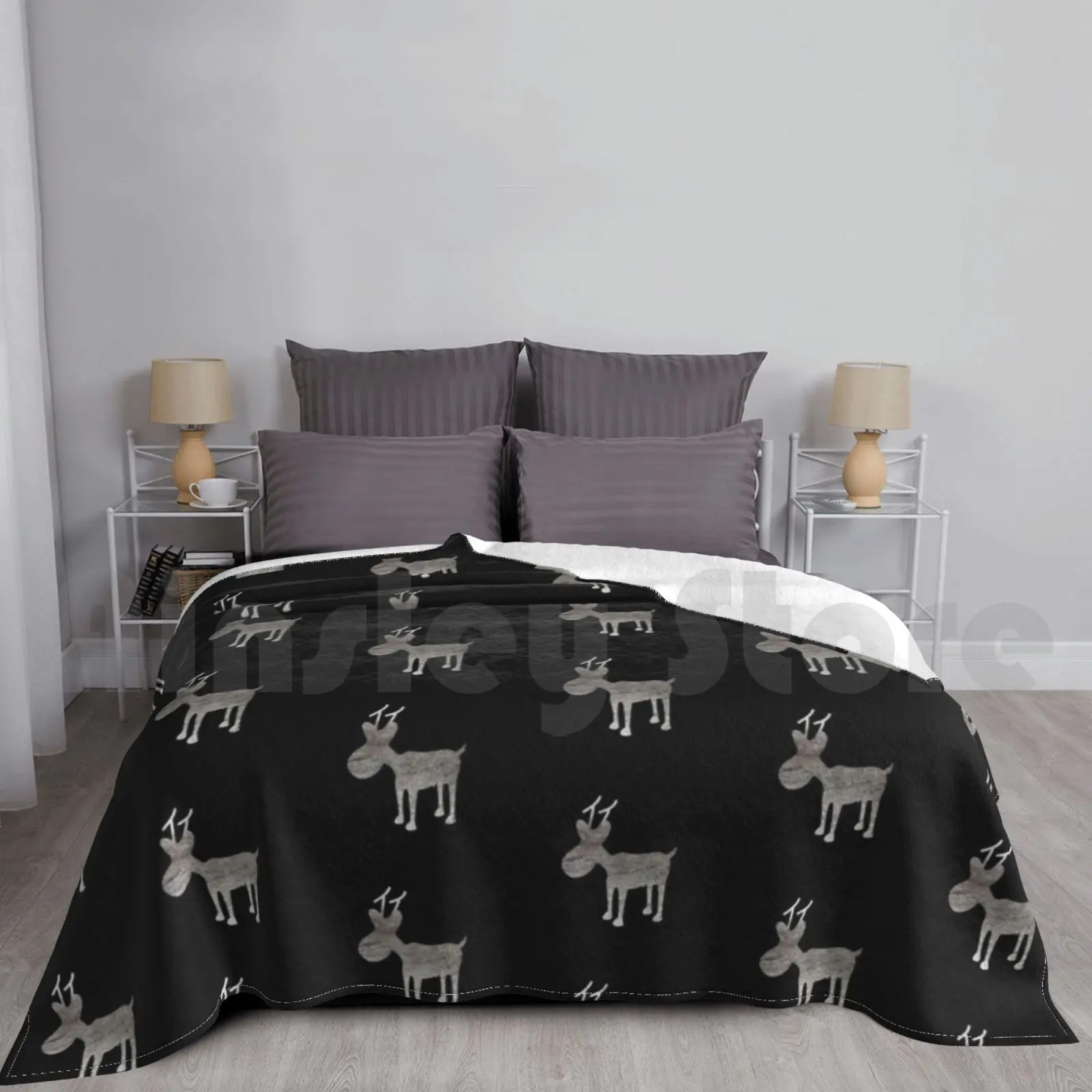 Reindeer Blanket Fashion Custom 3182 Asatru Odin Wotan Reindeer Scandinavia Valhalla Vikings Aesir Norway