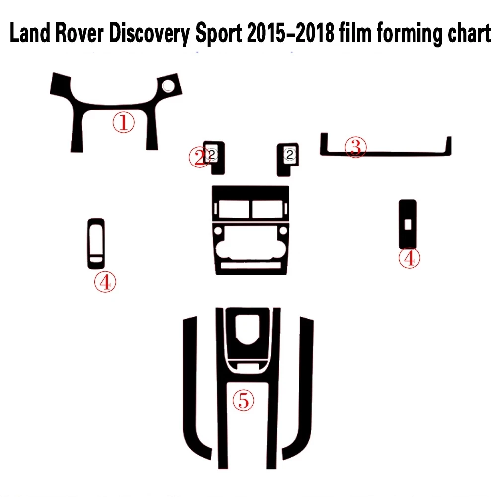 Car Accessories 3D/5D Carbon Fiber Stickers For  Land Rover Discovery Sport Interior Central Control Panel Door Handle Decorate
