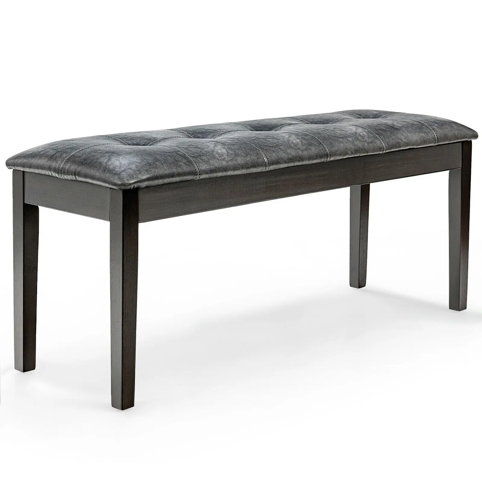 Upholstered Dining Bench w/Padded Seat for Kitchen Bedroom Entryway Grey