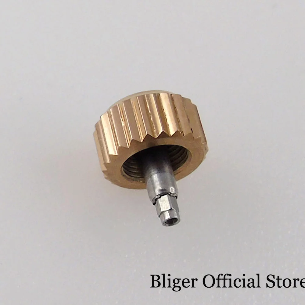 BLIGER  6.8mm*8.5mm Sterile Steel Screw Watch Crown fit SUB/GMT Watch Case Black/Gold/Rose Gold/Silver Color