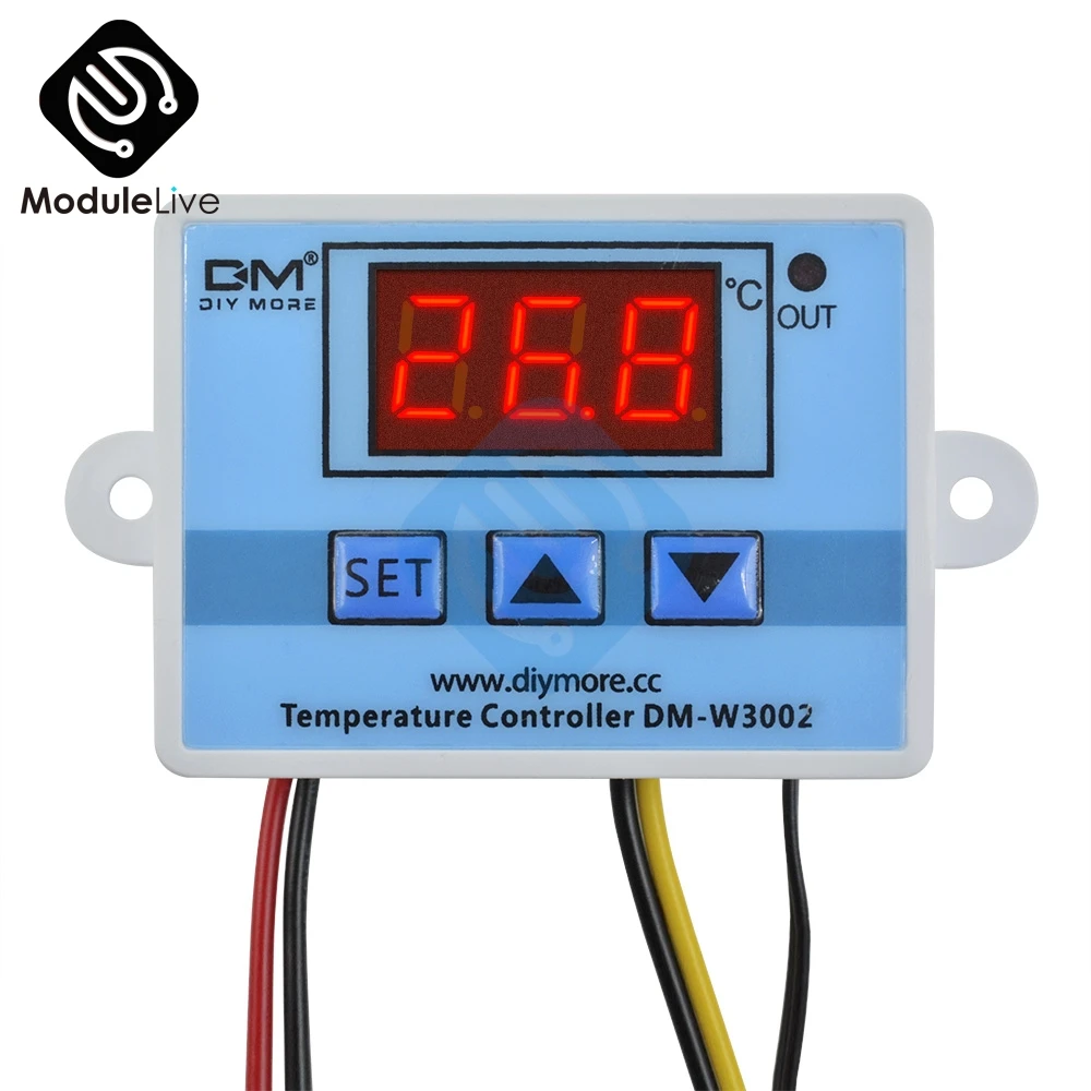 Controlador de temperatura Digital LED W3002 110V 220V, termo termorregulador, Sensor, medidor de calefacción y refrigeración + Cable de 1m 10k 3950