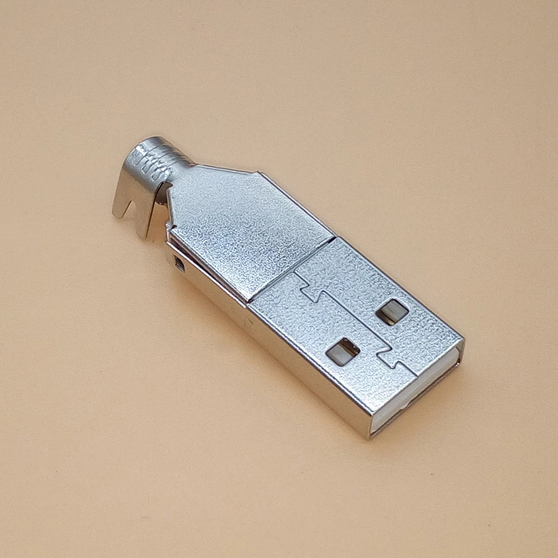 20PCS USB 2.0 Type A Welding Type Male Plug Nickel Plated Connectors usb-A Tail Socket 3 in 1 DIY Adapter