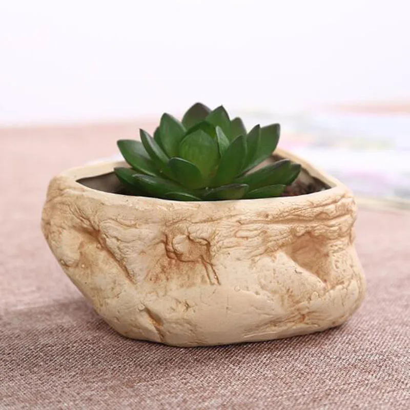 Kreatywna ceramiczna doniczka w kształcie kamienia Bonsai do domu ogrodu kaktus doniczki dla hodowcy roślin sukulenta doniczka dekoracja balkonowa