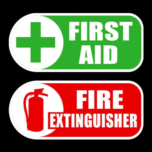 

Виниловые светоотражающие наклейки предупреждающие надписи First Aid / Fire Огнетушитель стикер Set
